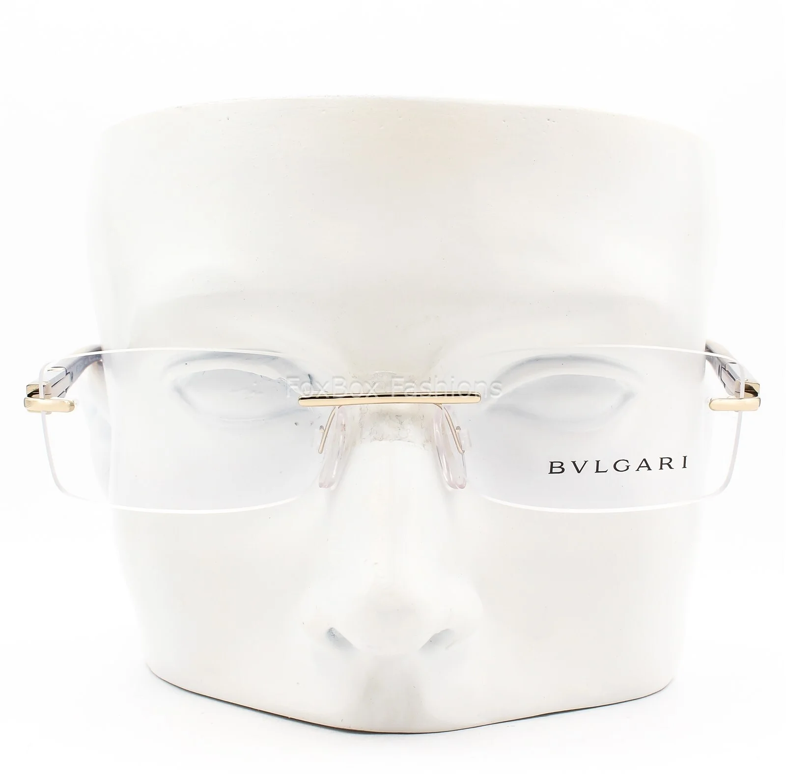 Bvlgari 1054 278 Rimless Eyeglasses Glasses Gold / Brown Tortoise 55-17-140 4