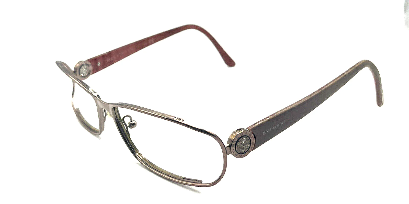 BVLGARI 2018B 176 Polished Brown Metal Rectangle Eyeglasses Frame 52-16 130