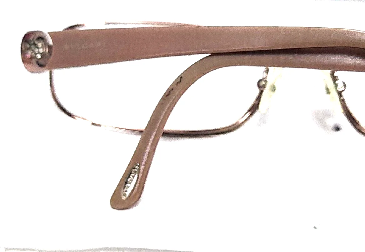 BVLGARI 2018B 176 Polished Brown Metal Rectangle Eyeglasses Frame 52-16 130 3