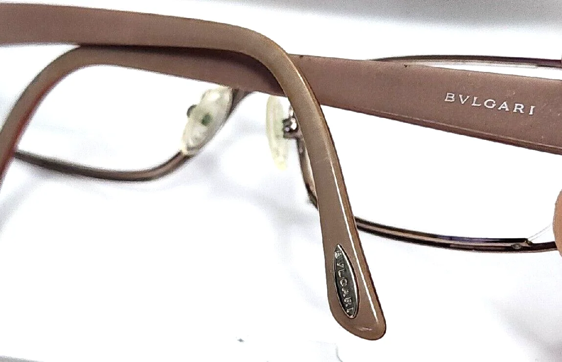 BVLGARI 2018B 176 Polished Brown Metal Rectangle Eyeglasses Frame 52-16 130 4
