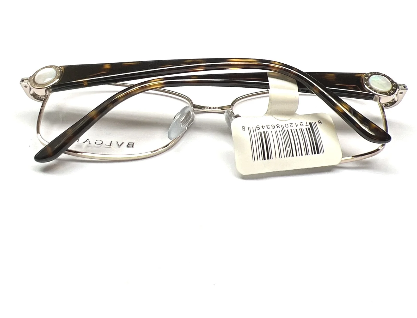 Bvlgari 2149H 266 Eyeglasses Glasses Pale Gold Brown Tortoise w/Pearl Logo 53mm 3