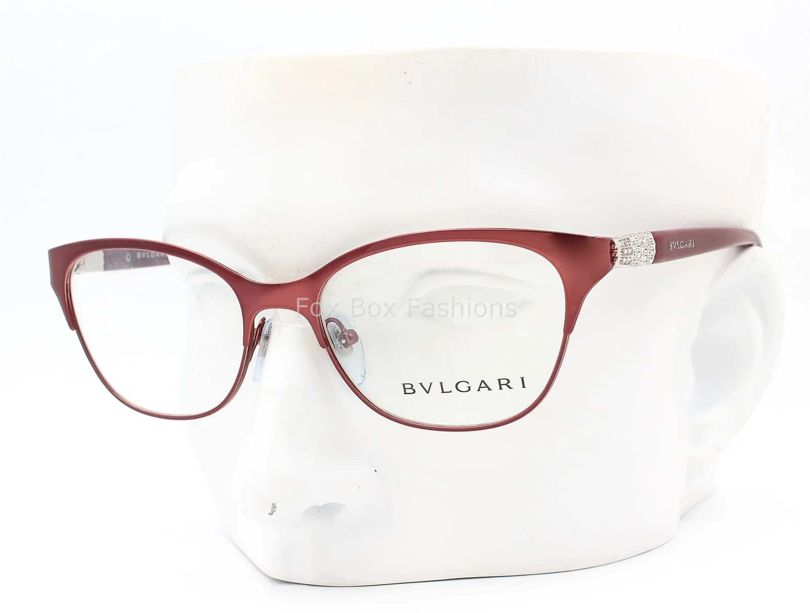 Bvlgari 2167B 2001 Eyeglasses Glasses Red Burgundy w/ Swarovski Crystals 53mm