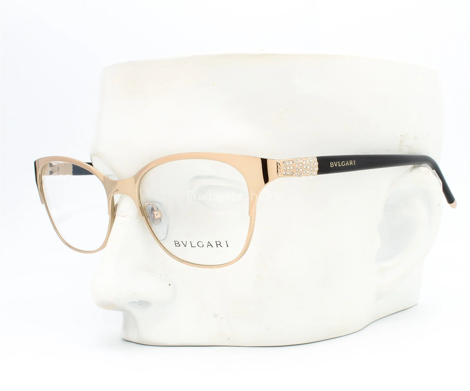 Bvlgari 2167B 376 Eyeglasses Glasses Shiny Pale Gold w/ Crystals 53-17-135