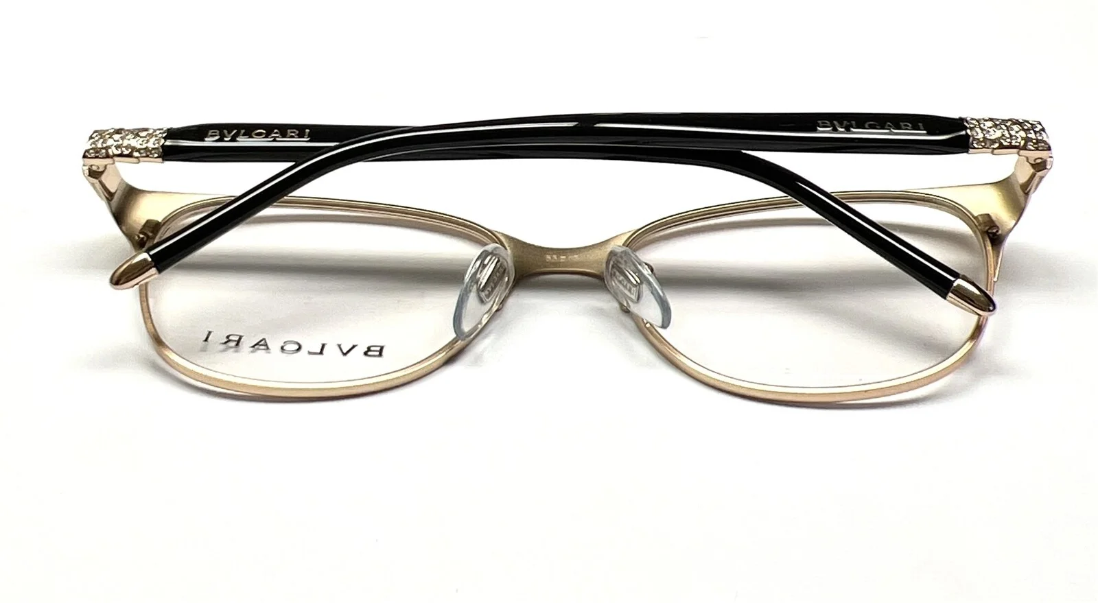 Bvlgari 2167B 376 Eyeglasses Glasses Shiny Pale Gold w/ Crystals 53-17-135 4