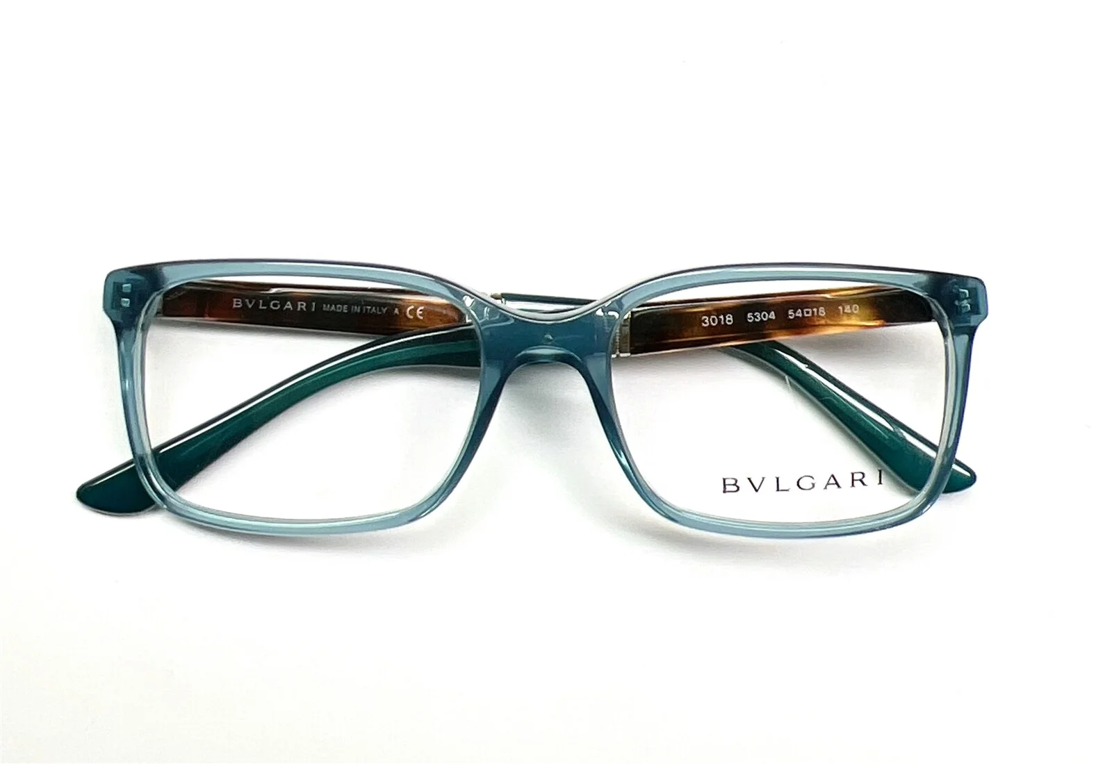 Bvlgari 3018 5304 Eyeglasses Glasses Transparent Blue / Tortoise 54-18-140