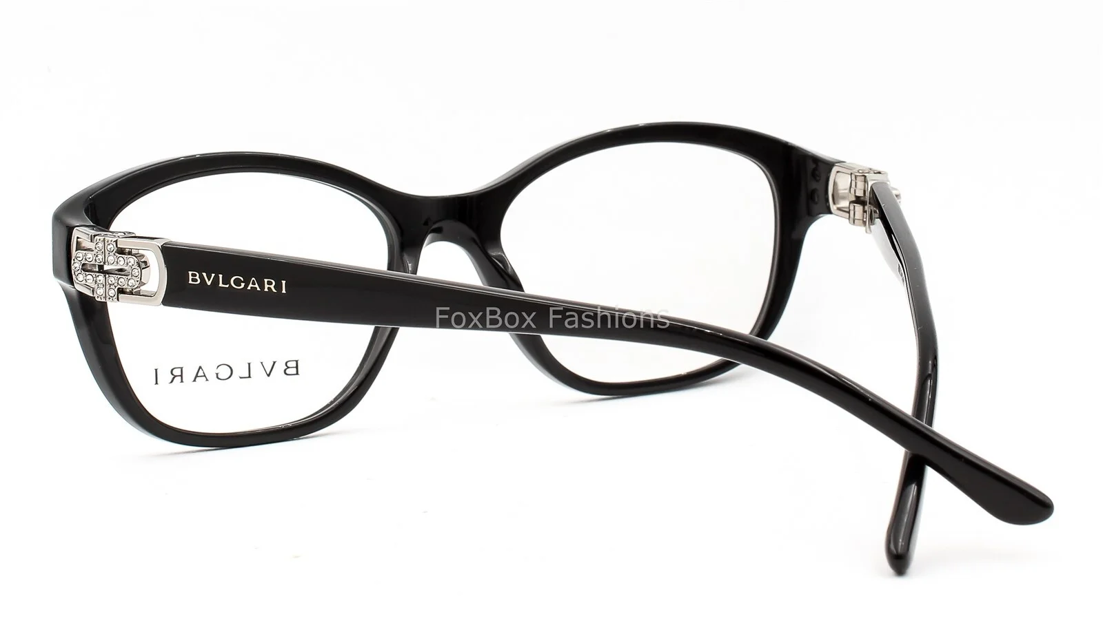 Bvlgari 4062B 501 Eyeglasses Glasses Polished Black w/ Swarovski Crystals 54mm