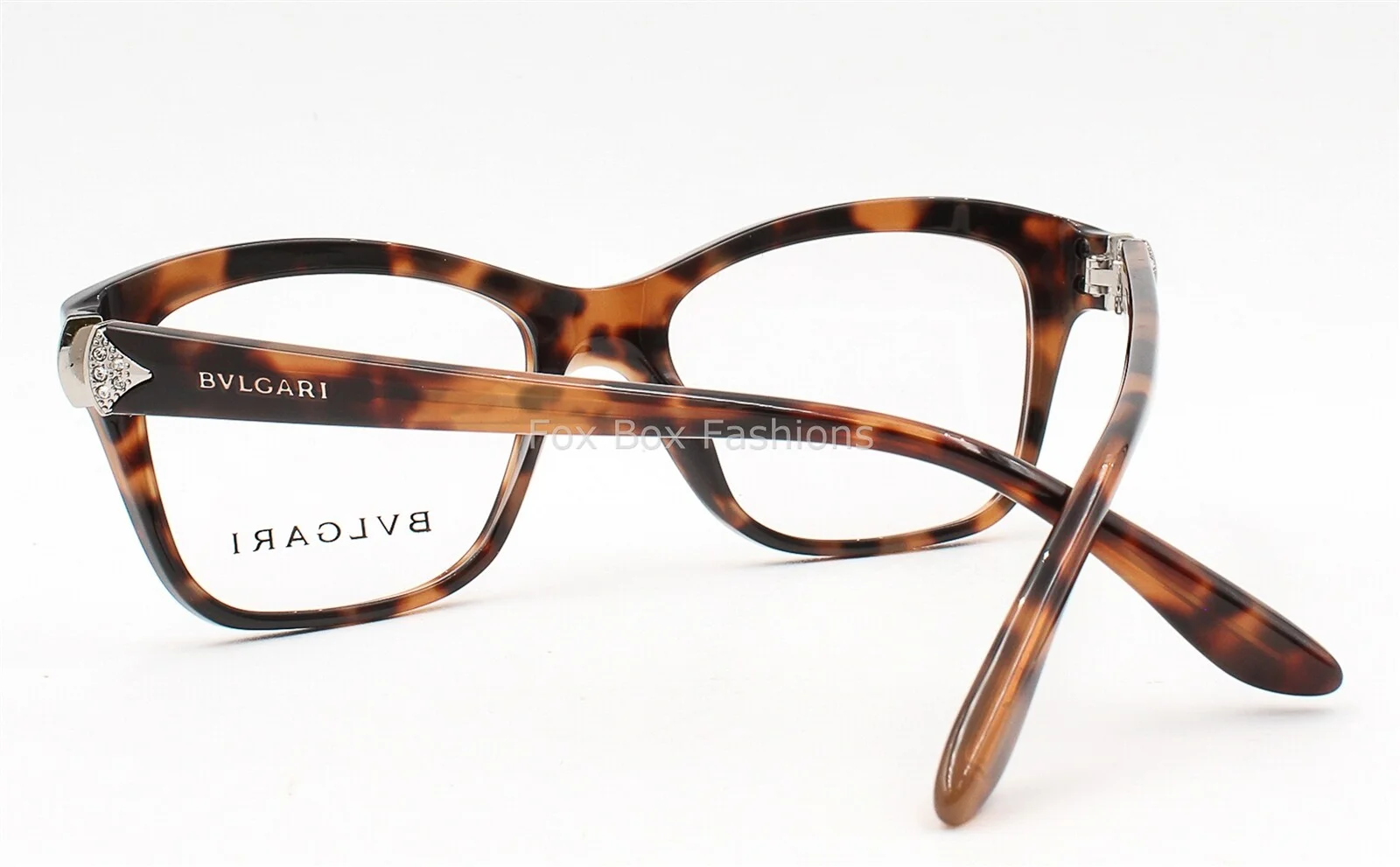 Bvlgari 4080B 5243 Eyeglasses Glasses Brown Mix w/ Swarovski Crystals 51mm