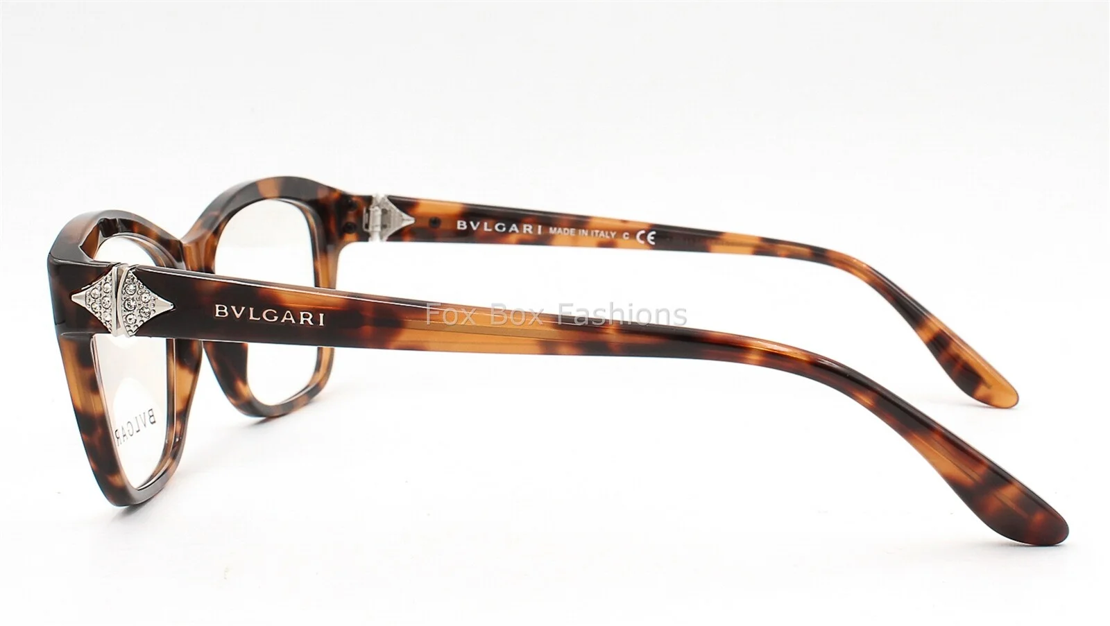 Bvlgari 4080B 5243 Eyeglasses Glasses Brown Mix w/ Swarovski Crystals 51mm 2