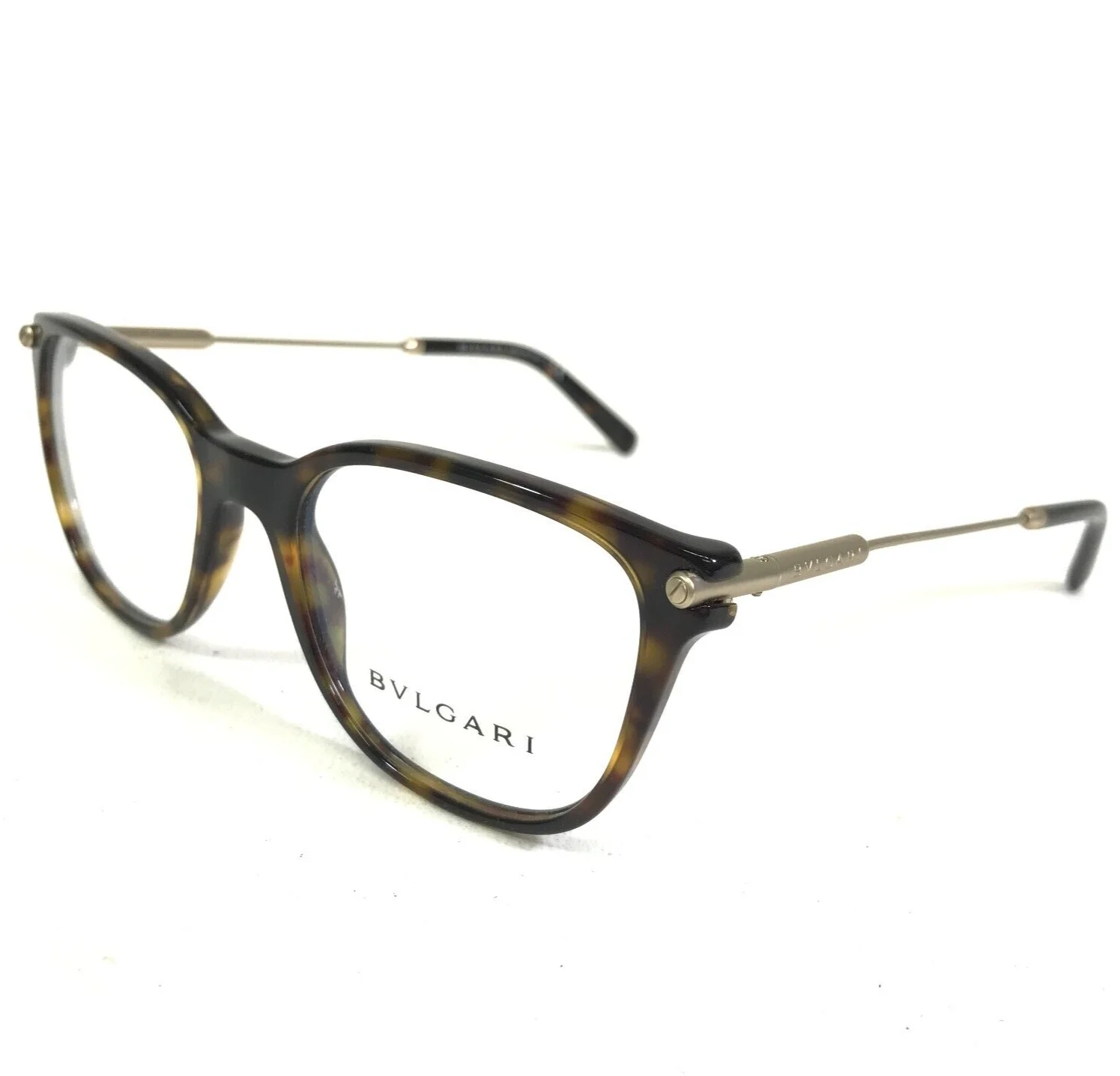 Bvlgari Eyeglasses Frames 3032 504 Brown Tortoise Matte Gold Cat Eye 52-19-140