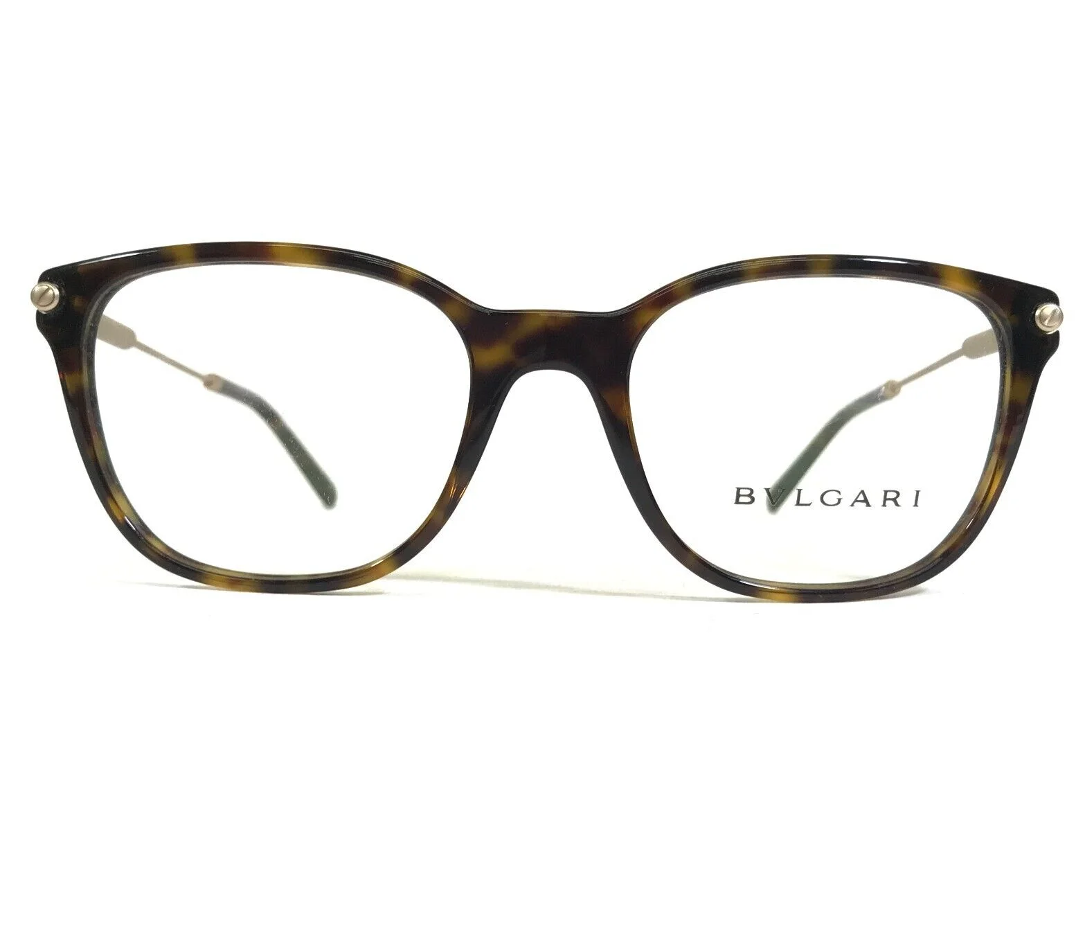 Bvlgari Eyeglasses Frames 3032 504 Brown Tortoise Matte Gold Cat Eye 52-19-140 2