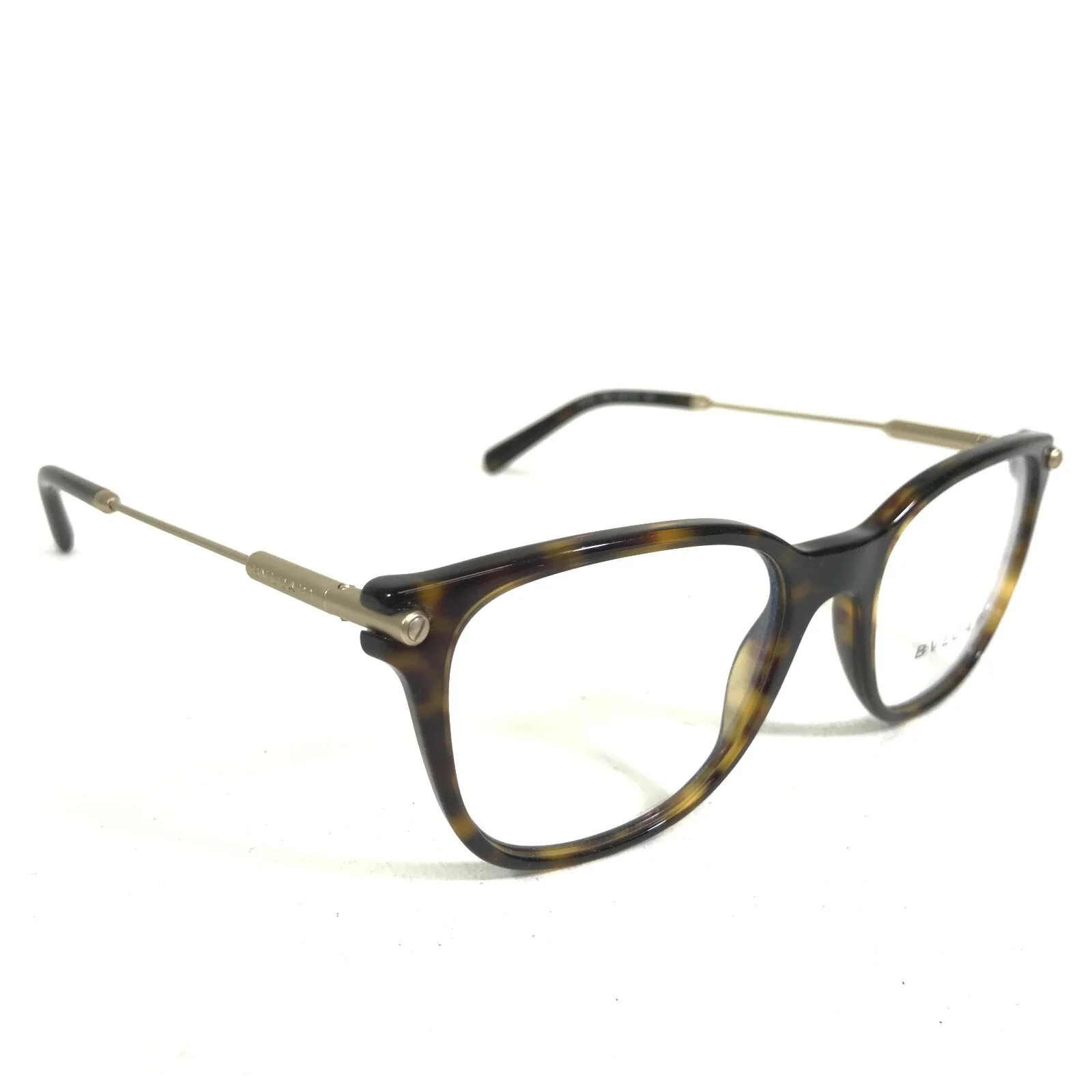 Bvlgari Eyeglasses Frames 3032 504 Brown Tortoise Matte Gold Cat Eye 52-19-140 3