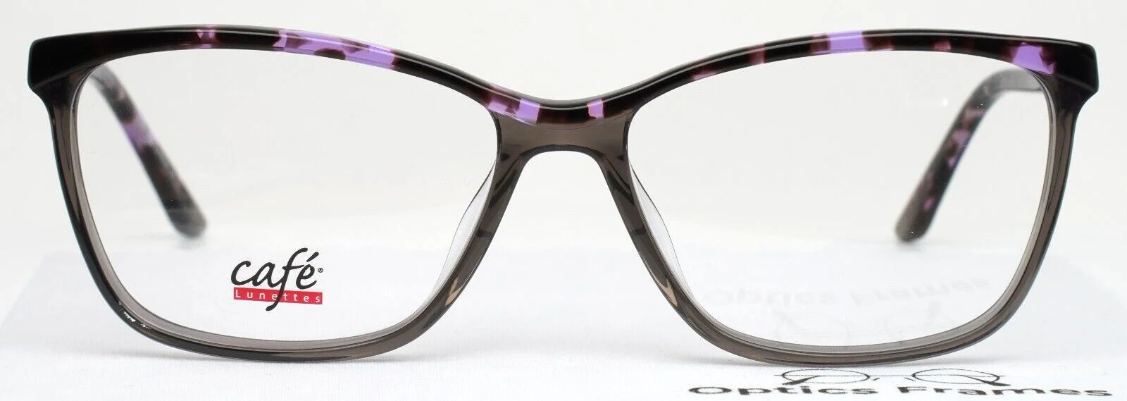 CAFE LUNETTES 3244 C1 Purple Tortoise/Gray Womens Cat Eye Eyeglasses 53-15-135 2