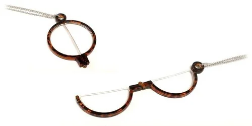 Calabria New 2945R Monocle Designer Reading Glasses with Chain Necklace Retainer