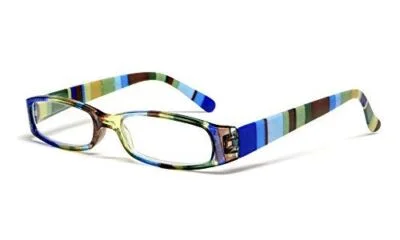 Calabria R576 Womens Colorful Striped Reading Glasses Incredibly Lightweight and