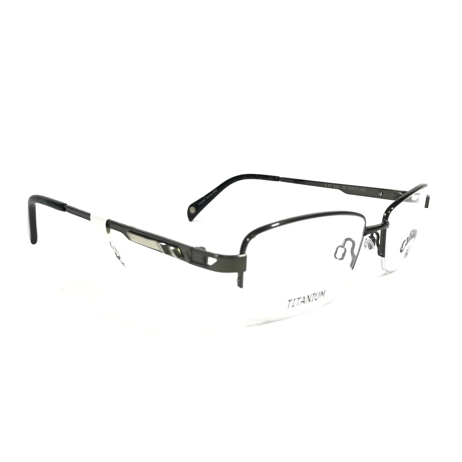 Callaway C 17 COL 20 Eyeglasses Frames Grey Rectangular Half Rim 53-17-140 3