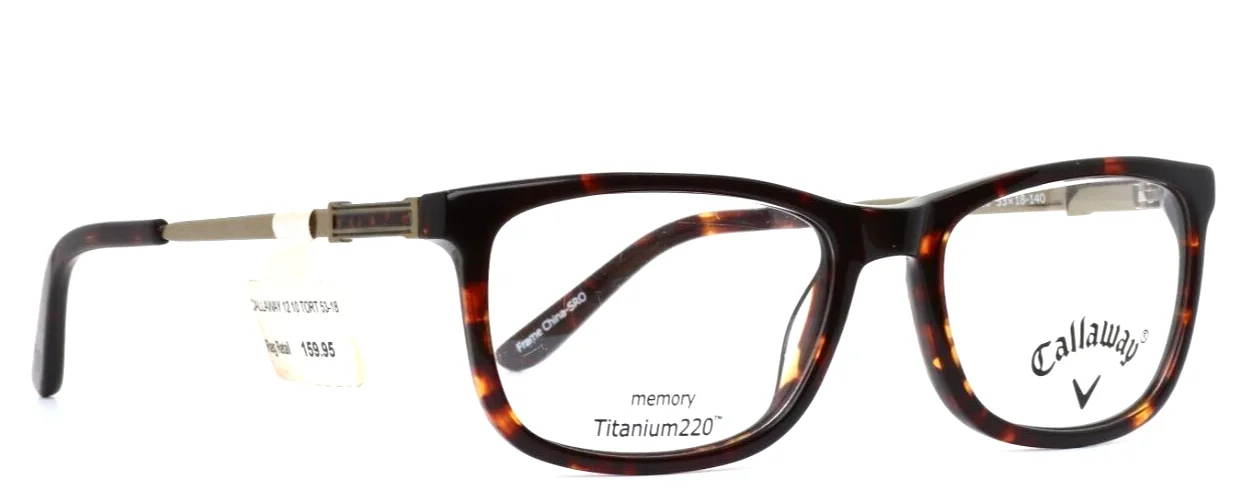 CALLAWAY C12 10 Tortoise Mens Square Full Rim Eyeglasses 53-18-140 B:34 3