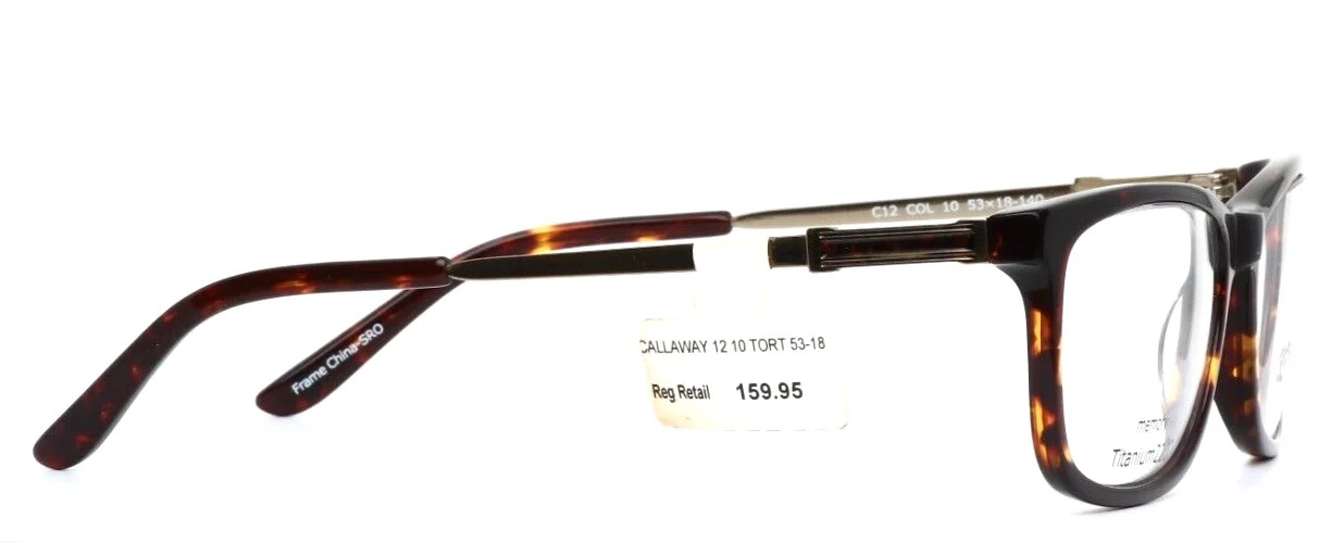 CALLAWAY C12 10 Tortoise Mens Square Full Rim Eyeglasses 53-18-140 B:34 4