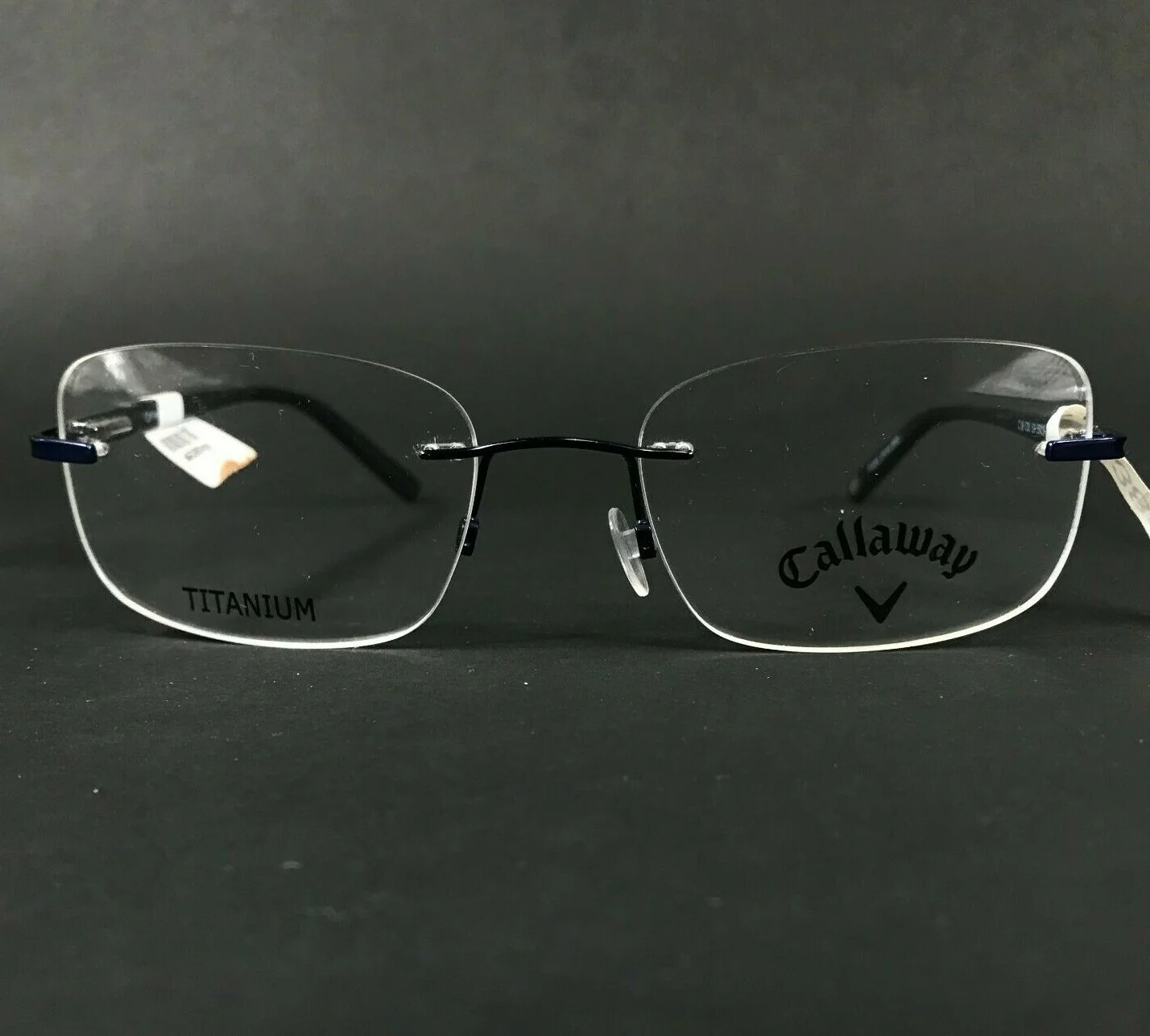 Callaway C18 COL 50 Eyeglasses Frames Blue Square Rimless Titanium 55-19-145