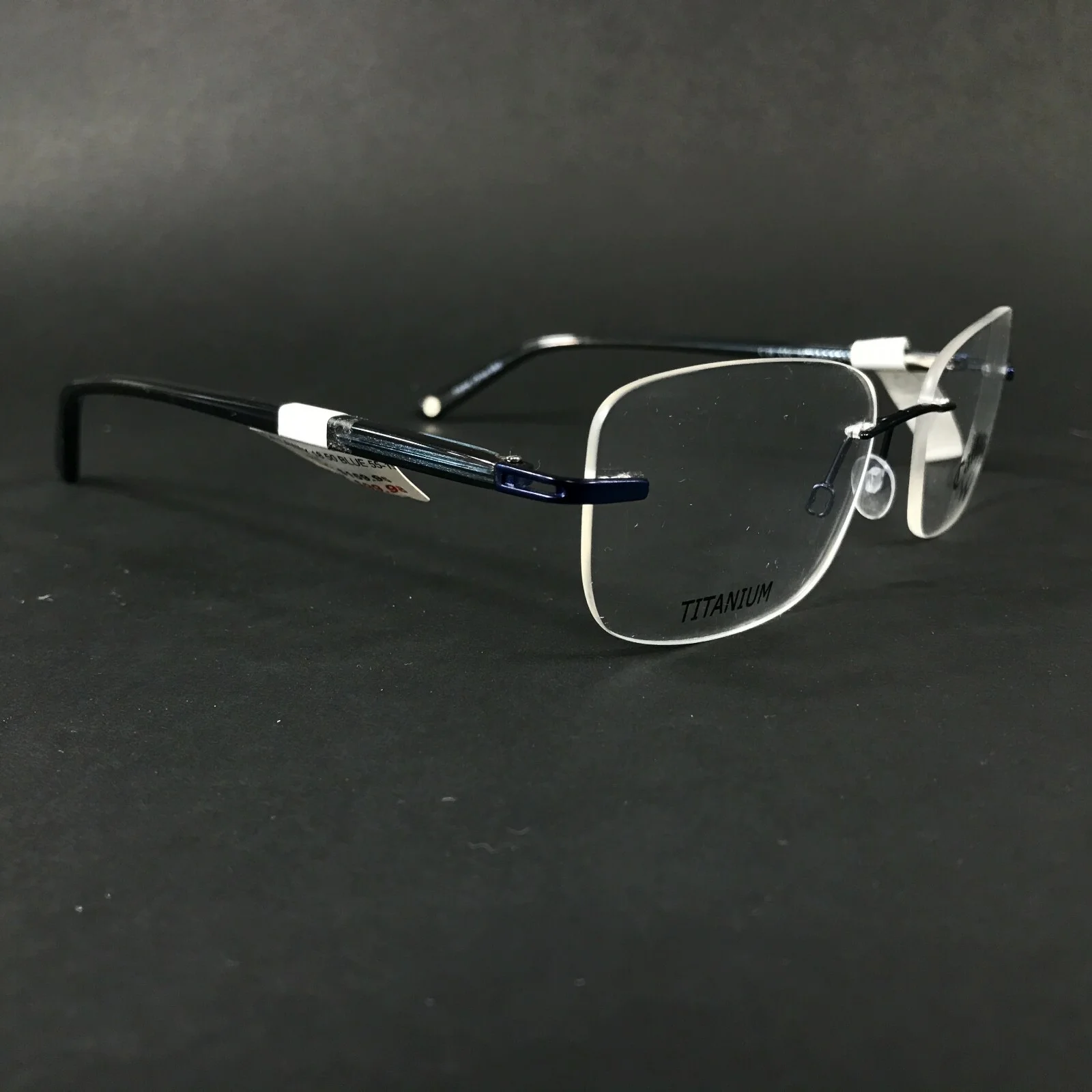 Callaway C18 COL 50 Eyeglasses Frames Blue Square Rimless Titanium 55-19-145 2