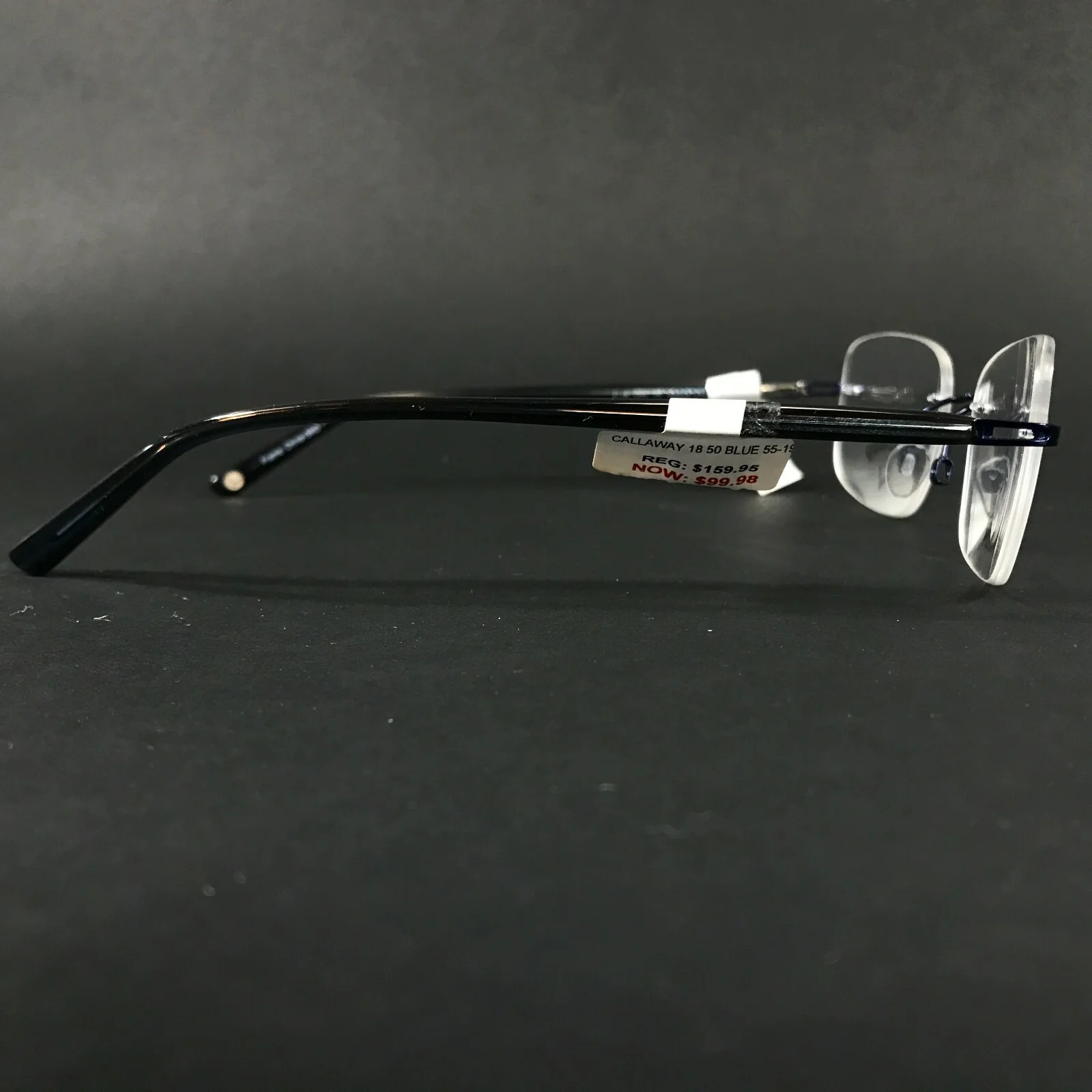 Callaway C18 COL 50 Eyeglasses Frames Blue Square Rimless Titanium 55-19-145 3