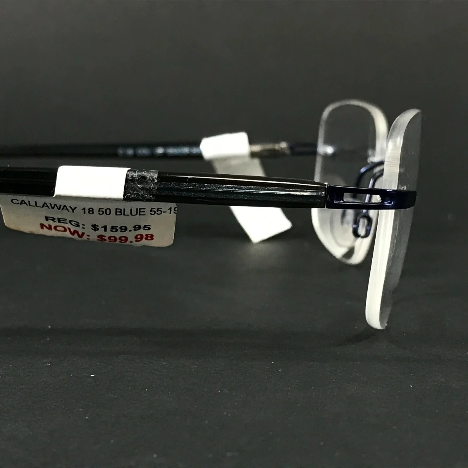 Callaway C18 COL 50 Eyeglasses Frames Blue Square Rimless Titanium 55-19-145 4