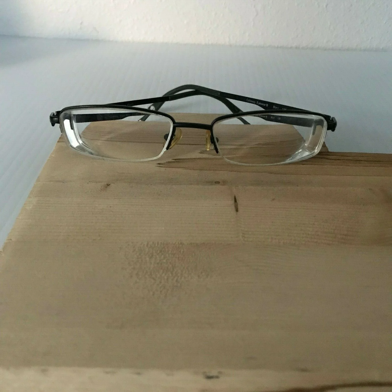 CALLAWAY Eagle Point Mens Eyeglass Frames Black Metal Half Rim Flex Hinge 2