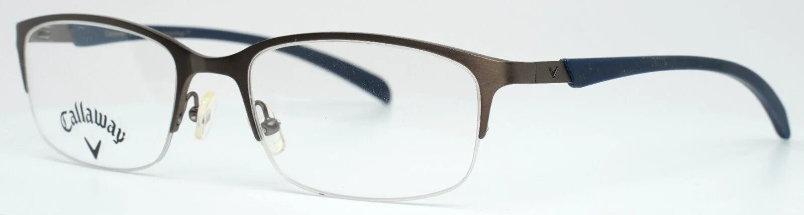 CALLAWAY Eaglewood Gunmetal Mens Rectangle Half Rim Eyeglasses 54-19-140 B:33