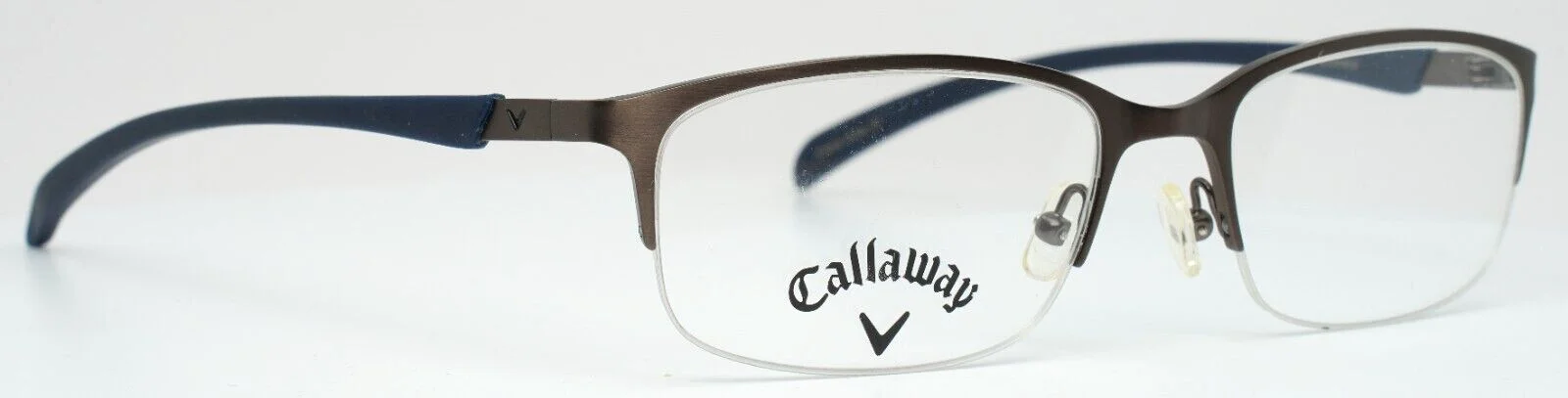 CALLAWAY Eaglewood Gunmetal Mens Rectangle Half Rim Eyeglasses 54-19-140 B:33 3