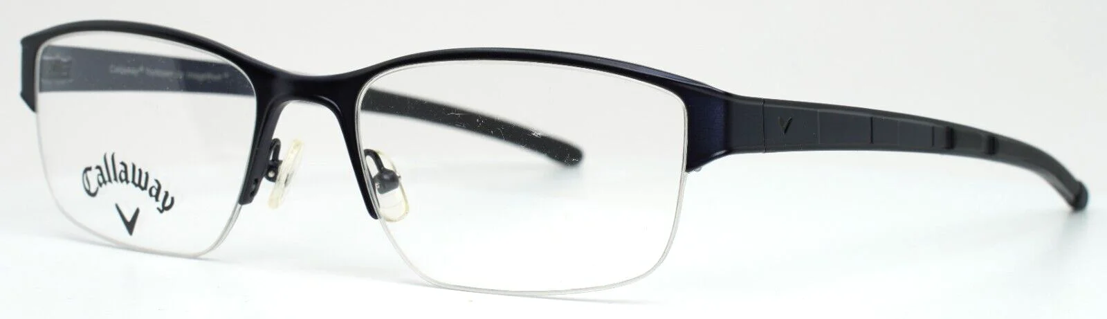 CALLAWAY Yorktown Blue Mens Rectangle Half Rim Eyeglasses 55-19-140 B:36