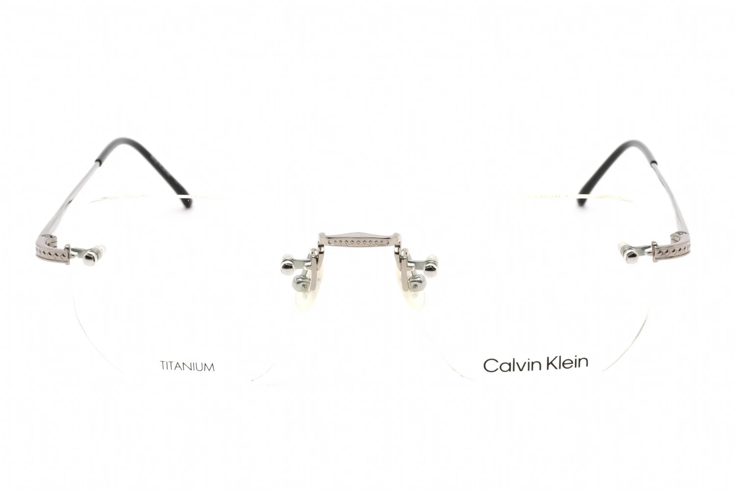 Calvin Klein CK 22112T 045 Silver Rimless Titanium Eyeglasses 51-20-145 W/Case 2