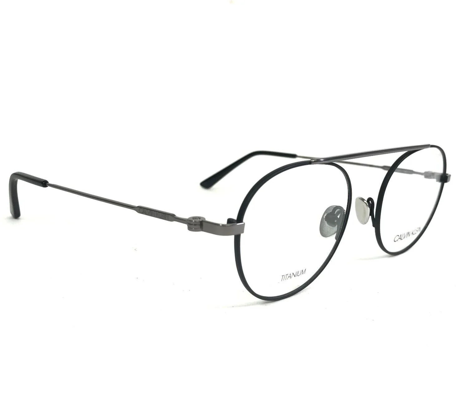 Calvin Klein Eyeglasses Frames CK19151 001 Matte Black Gray Round 50-20-140 2