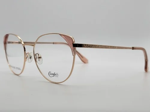 Candies CA 0181 028 Shiny Rose Gold Round Full Rim Eyeglass Frames 52-17-140 3