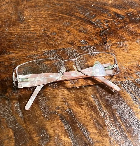 Capri Optics Kelly Pearl Pink 53-18 135 Eyeglasses Frames Diamond Stud Cartier