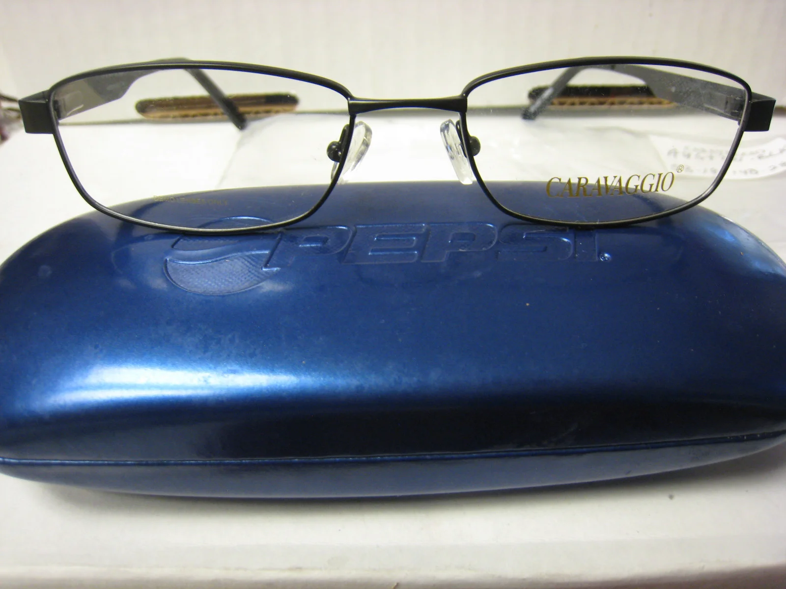 CARAVAGGIO EYEGLASS FRAMES Style AUSTIN in BLACK Sz. 50-18-140 Free CASE