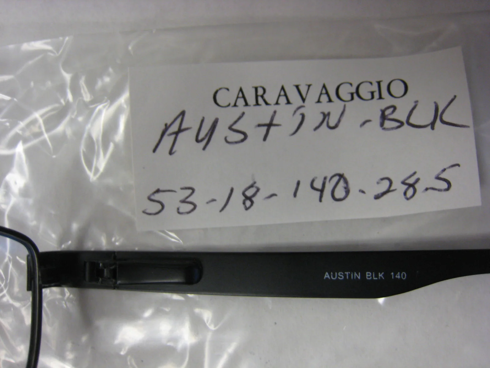CARAVAGGIO EYEGLASS FRAMES Style AUSTIN in BLACK Sz. 50-18-140 Free CASE 3
