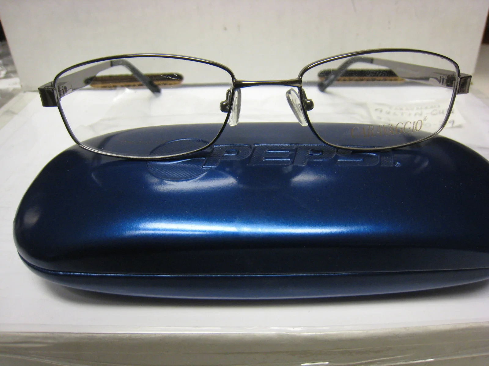 CARAVAGGIO EYEGLASS FRAMES Style AUSTIN in GUNMETAL Sz. 50-18-140 Free CASE