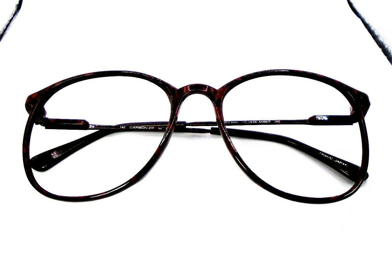 Carbon 22 by REM POLARIS Demi-Amber 54-18-140 Vintage Eyeglasses Frames Japan