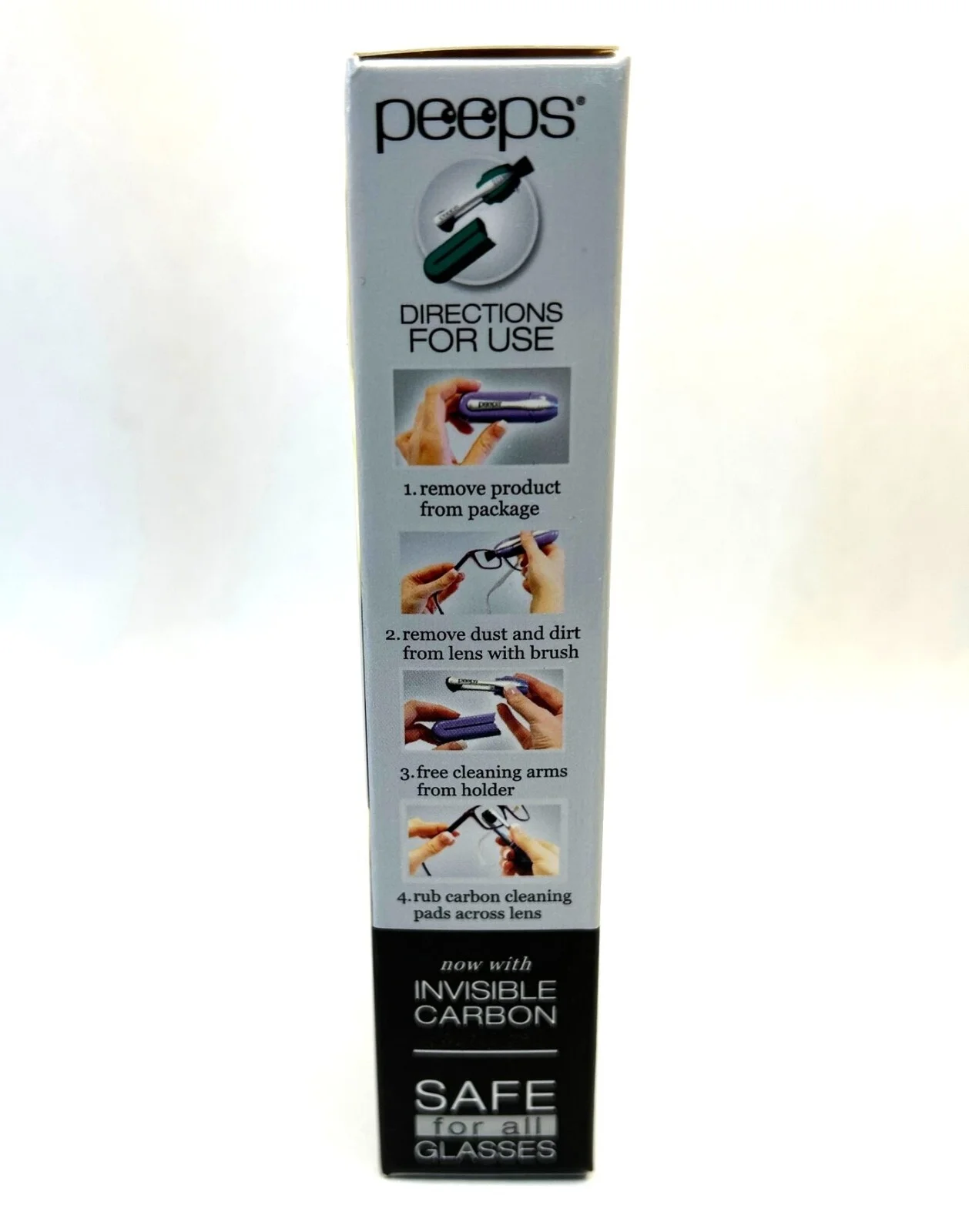 CarbonKlean Peeps Eyeglass Premium Lens Cleaner - safe for all glasses (Black) 4