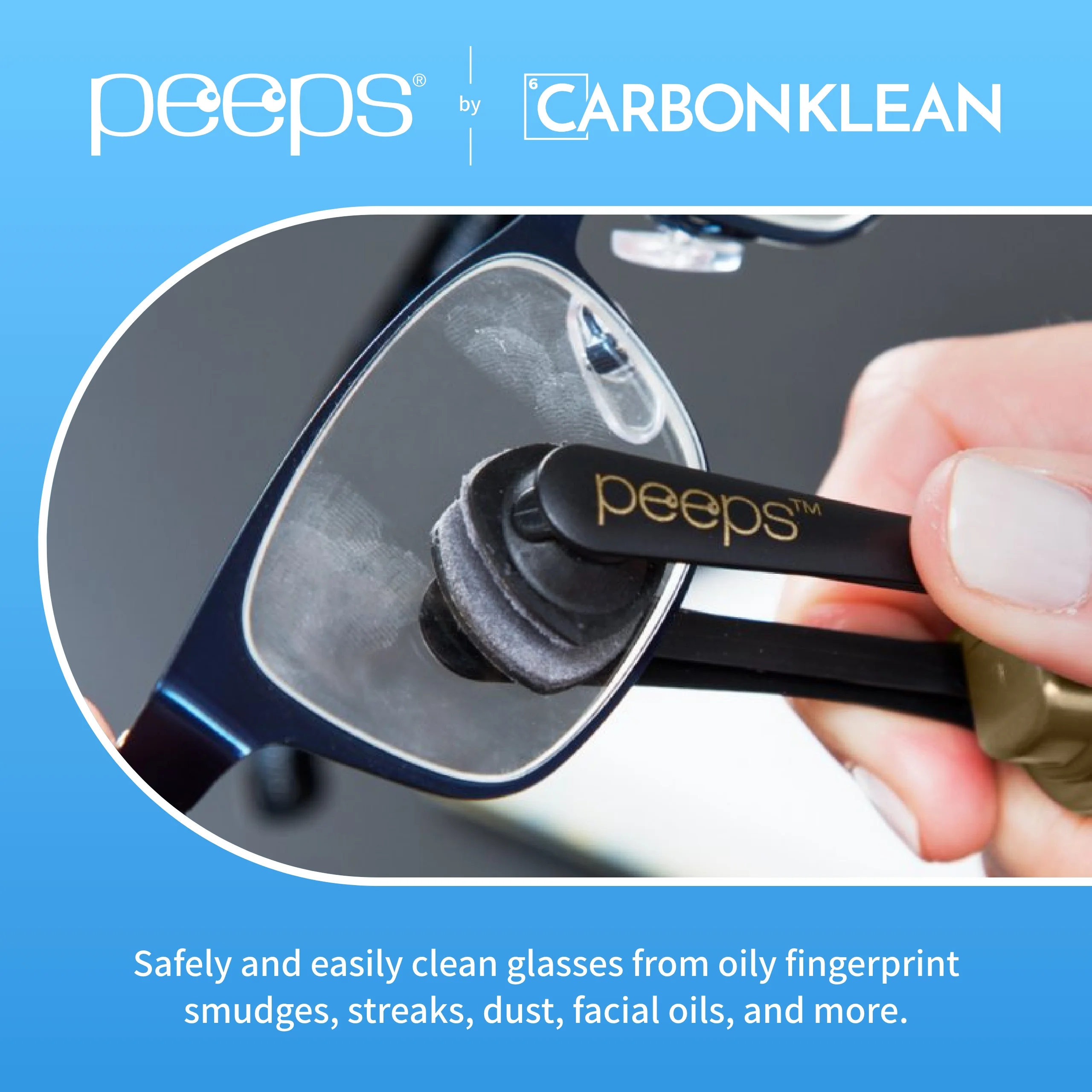CarbonKlean Peeps Glasses Cleaner - for Eyeglasses, Reading Glasses, and More... 2