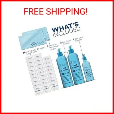 Care Touch Eyeglass Cleaner Spray Kit Alcohol-Free Glasses Spray Cleaner 26Wipes 2