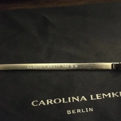 Carolina Lemke Glasses Frames Berlin CL5070-1 49[]17 140 Hand Made Black Silver 3