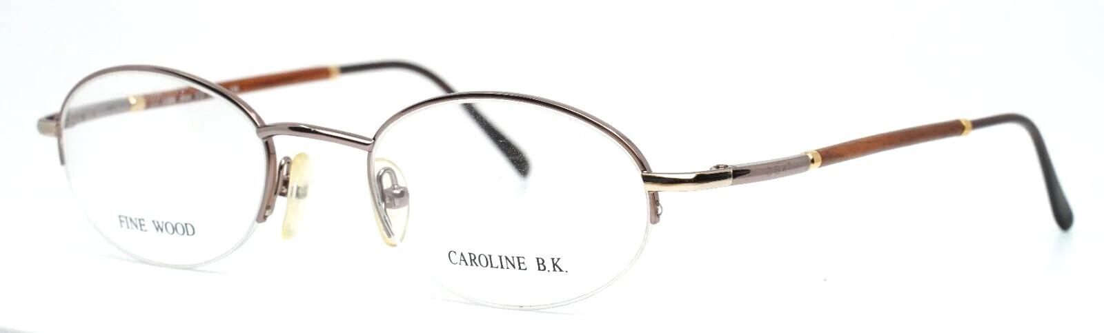 CAROLINE BK CBK 604 Rose Gold Womens Oval Half Rim Eyeglasses 49-20-135 B:33