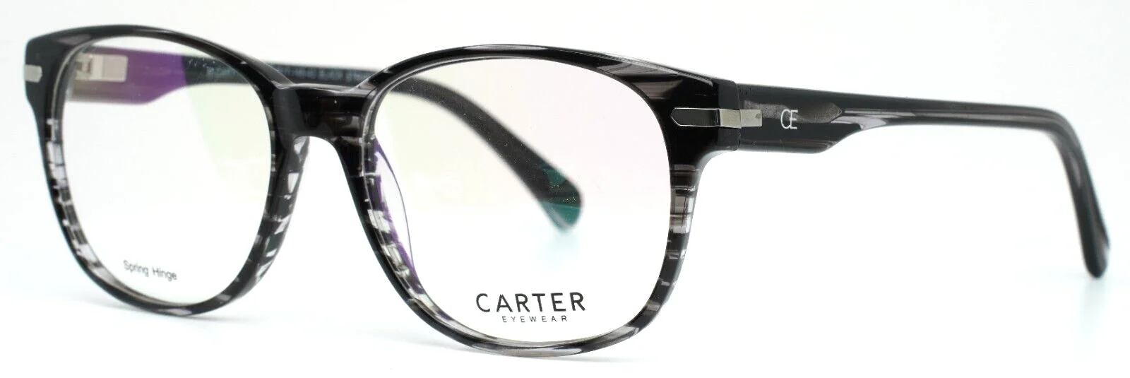 CARTER EYEWEAR R-CART-15-21 Black Stripe Mens Round Eyeglasses 53-17-145 B:43