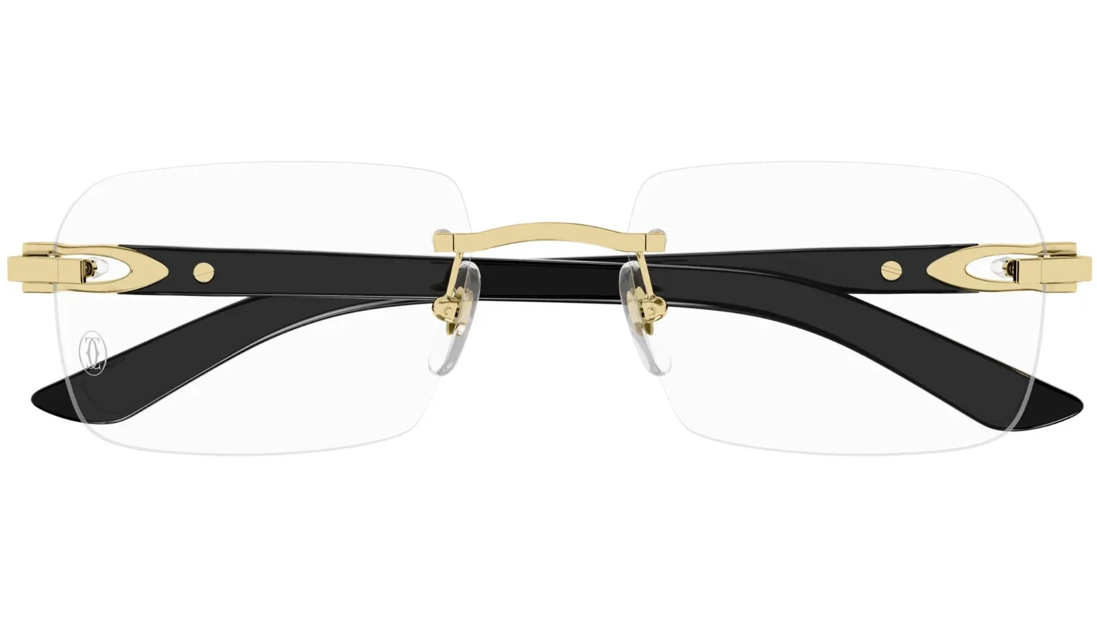 Cartier C Decor Eyeglasses CT0453o-001 Gold Black Buffalo Horn Frame 2