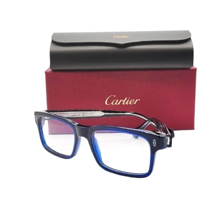 Cartier CT0291O eyeglasses 003 Transparent Blue size 54 new