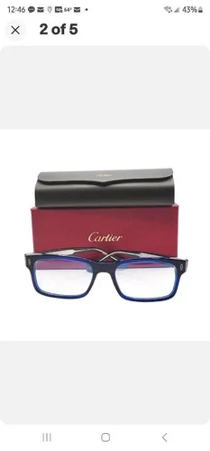 Cartier CT0291O eyeglasses 003 Transparent Blue size 54 new 2