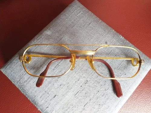 CARTIER eyeglasses frame Glasses gold Oblong 53-20-130 France 2