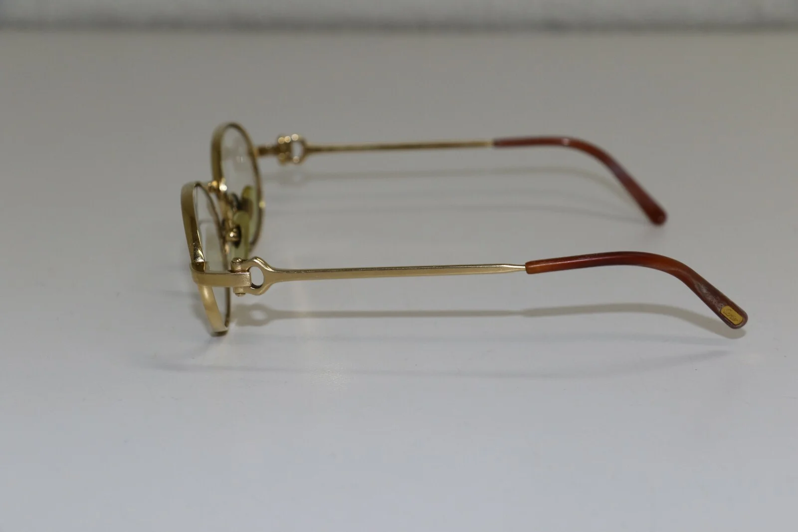 Cartier Eyeglasses Frames Oval Brushed Pale Gold T8100429 - 48- 20 -130 4