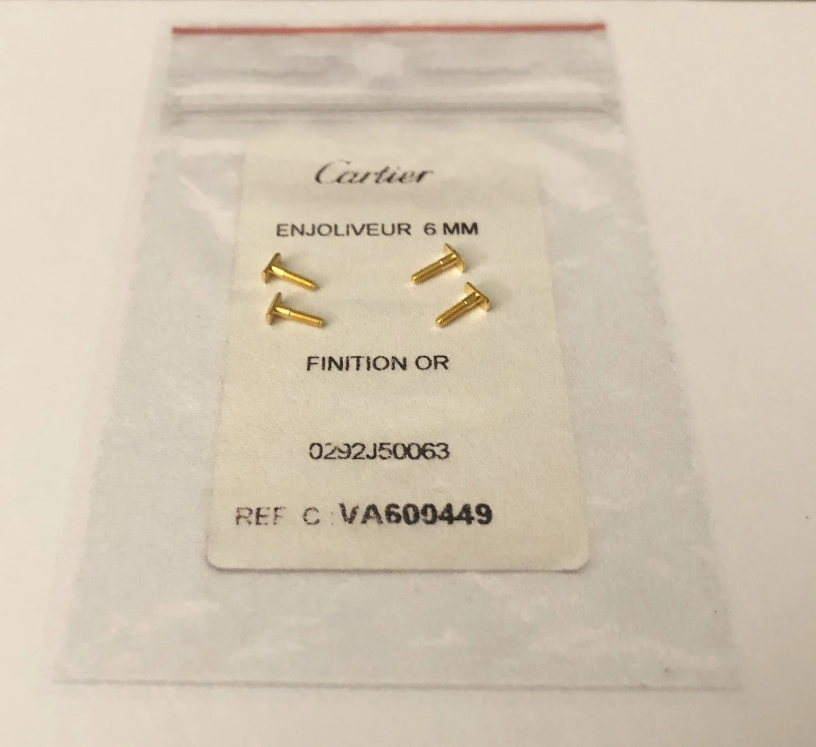 CARTIER Eyeglasses Gold Replacement screws 6mm Enjoliveur set of 4