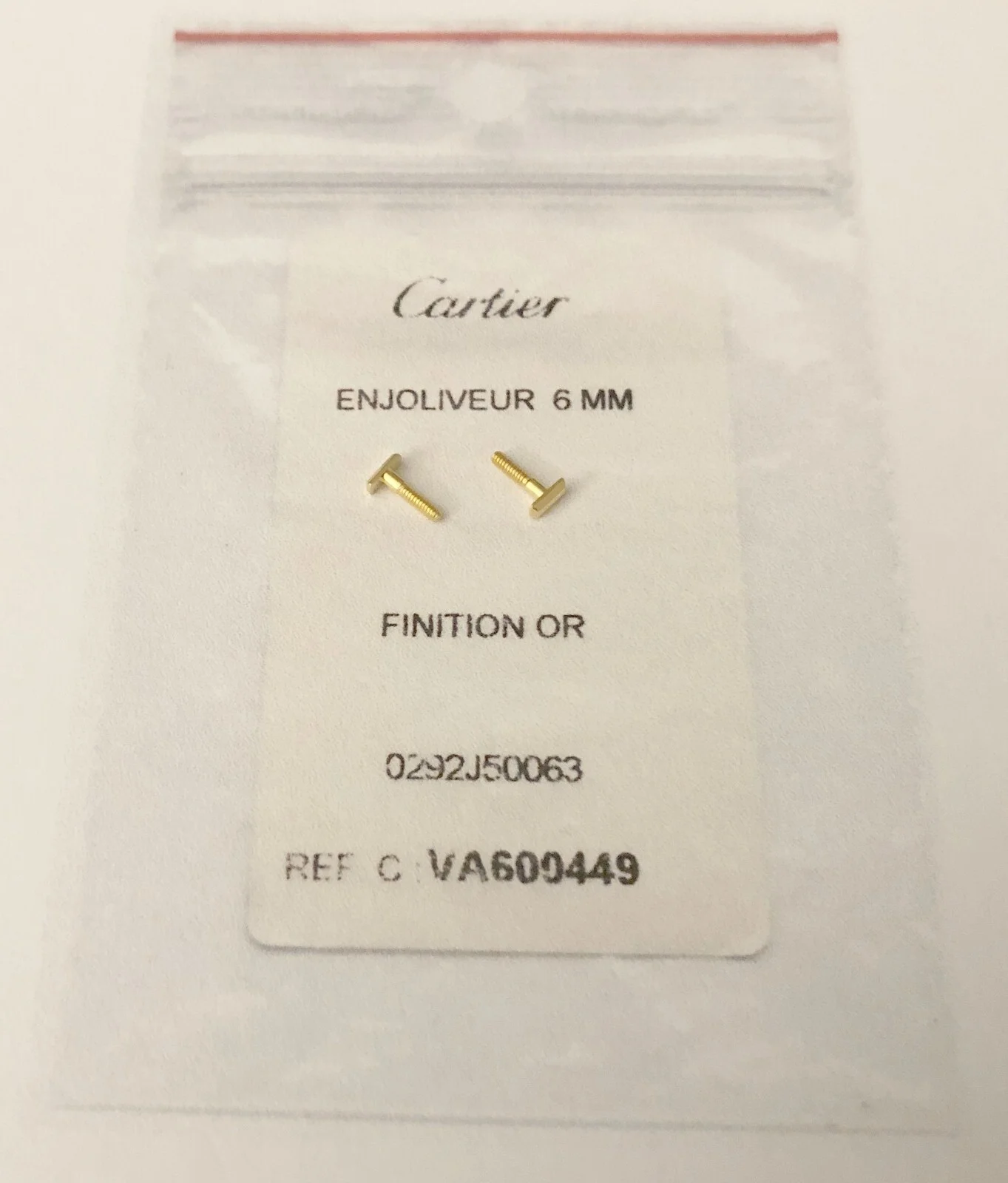 CARTIER Eyeglasses Gold Replacement screws 6mm Enjoliveur Set of 2